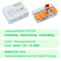 WAGO Klemmen 221-415 | 5-Polig