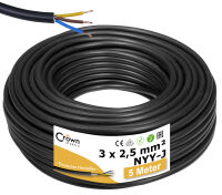 NYY-J Erdkabel 3x2,5mm² | 5 - 100m